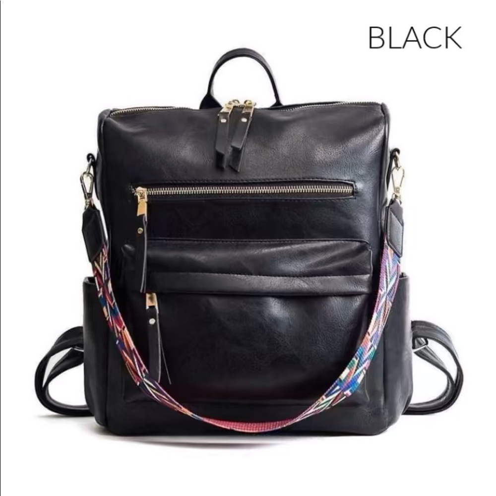 Brielle Black Backpack Purse